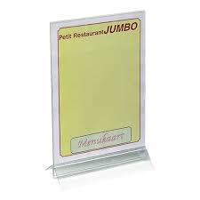 Porte-menu Plexi A4 réversible - 21xH32,5cm
